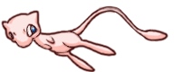animation of a floating mew waving its tail